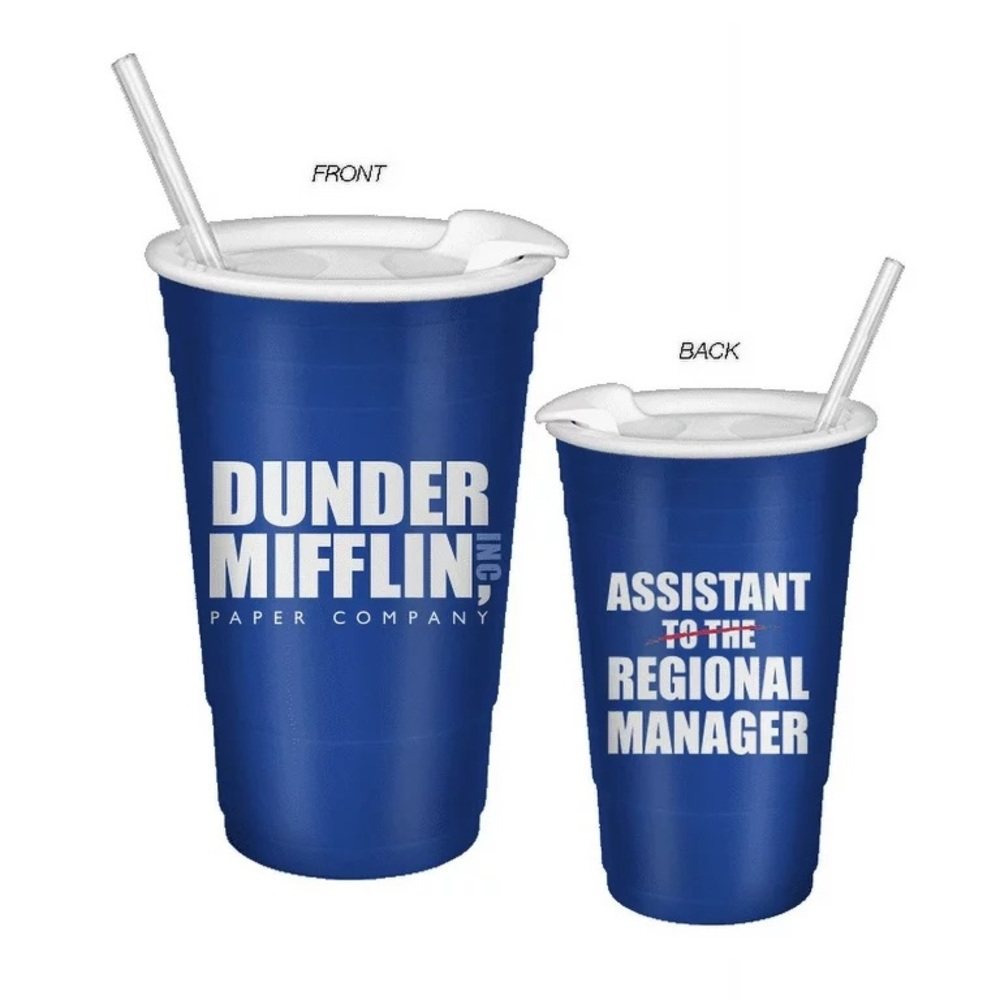 NWT The Office Assistant Manager 32oz Plastic Tumbler with Lid and Straw💦💧🥤💙🩵